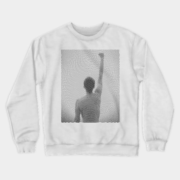 Fist Raised Black (wavy lines) Crewneck Sweatshirt by SimpleThoughts